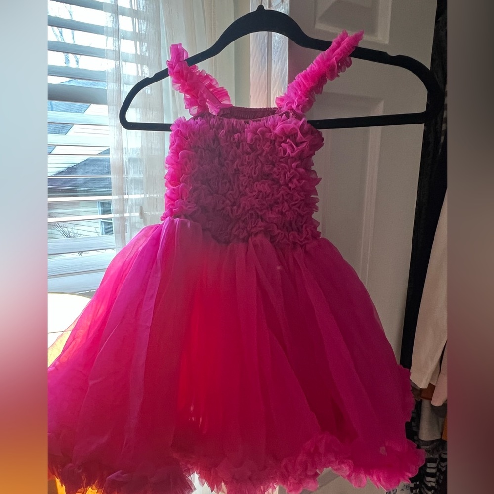 Ruffle Butts Magenta Pink Princess Petti Dress 2T-3-T